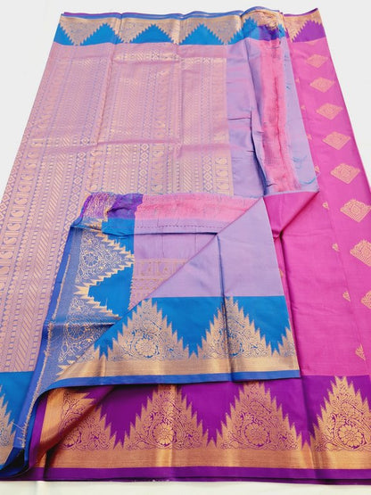 Kanchipuram Blended Semi Fancy Silk Saree 300 – Kanchipuram Lakshaya Silks