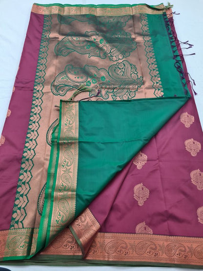 Kanchipuram Blended Semi Fancy Silk Saree 402 – Kanchipuram Lakshaya Silks