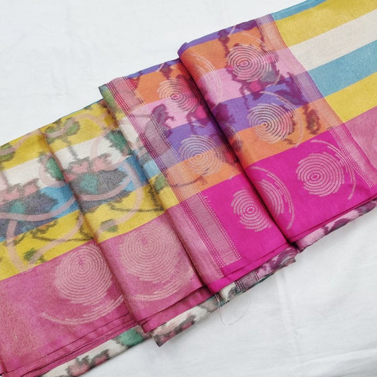 Kanchipuram Blended Semi Tissue Poochampalli Silk Saree 520