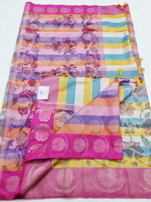 Kanchipuram Blended Semi Tissue Poochampalli Silk Saree 520