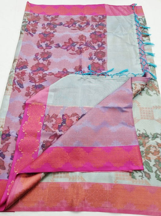 Kanchipuram Blended Semi Tissue Poochampalli Silk Saree 524