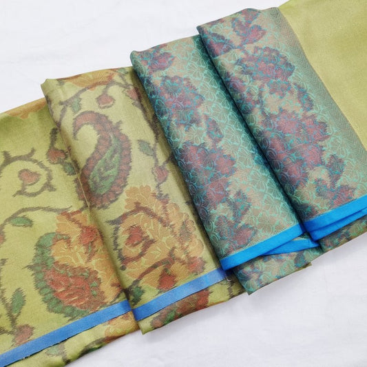 Kanchipuram Blended Semi Tissue Poochampalli Silk Saree 525