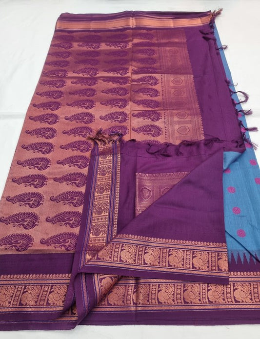 Kanchipuram Blended Trendy Cotton Silk Saree 697