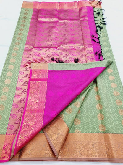 Kanchipuram Blended Trendy Fancy Silk Saree 709 – Kanchipuram Lakshaya Silks