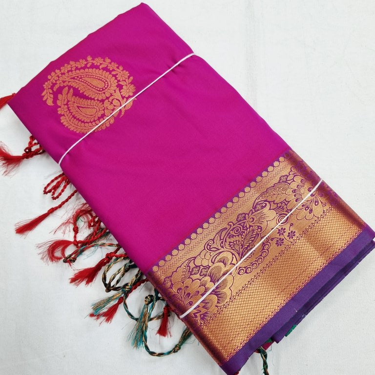 Kanchipuram Blended Trendy Fancy Soft Silk Saree 717