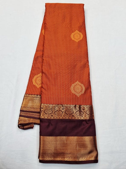 Trending Rust Orange Silk Sarees 178 – Kanchipuram Lakshaya Silks