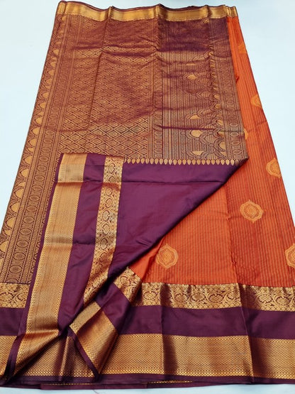 Trending Rust Orange Silk Sarees 178 – Kanchipuram Lakshaya Silks