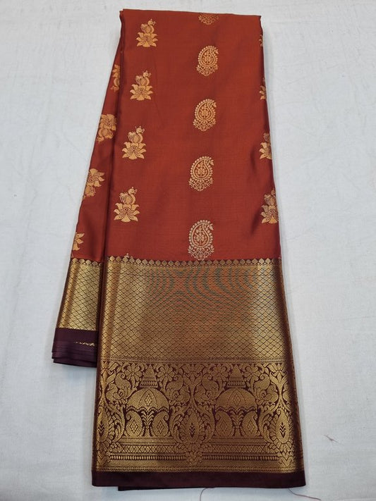 Trending Rust Orange Silk Sarees 184
