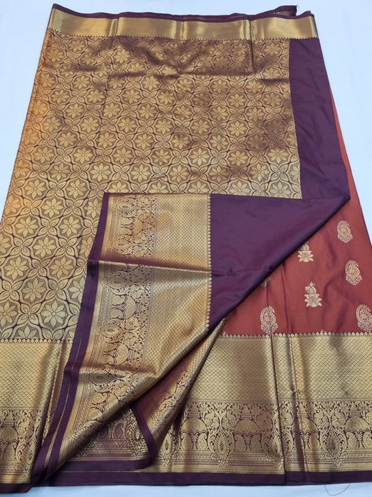 Trending Rust Orange Silk Sarees 184