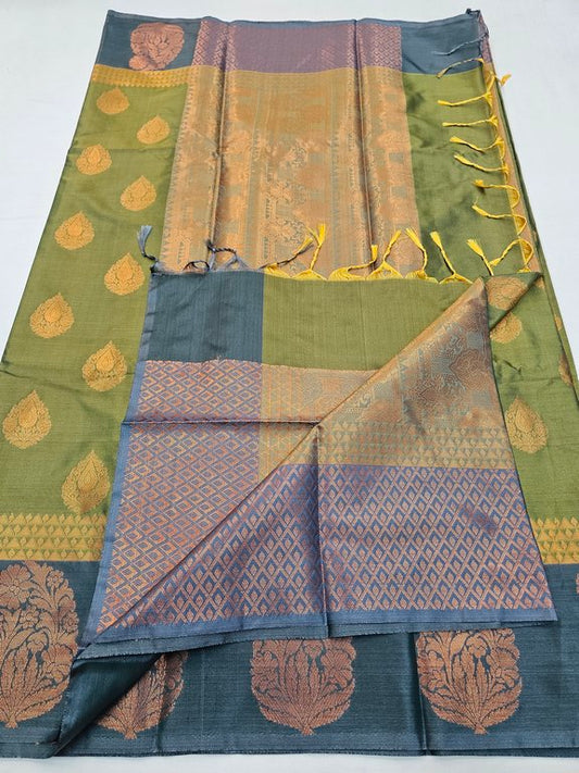 Kanchipuram Blended Fancy Soft Silk Saree 394