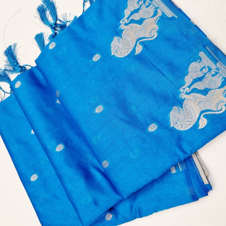 Kanchipuram Blended Fancy Taser Silk Saree 434