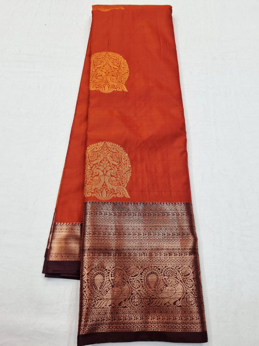 Trending  Rust Orange Silk Sarees 190
