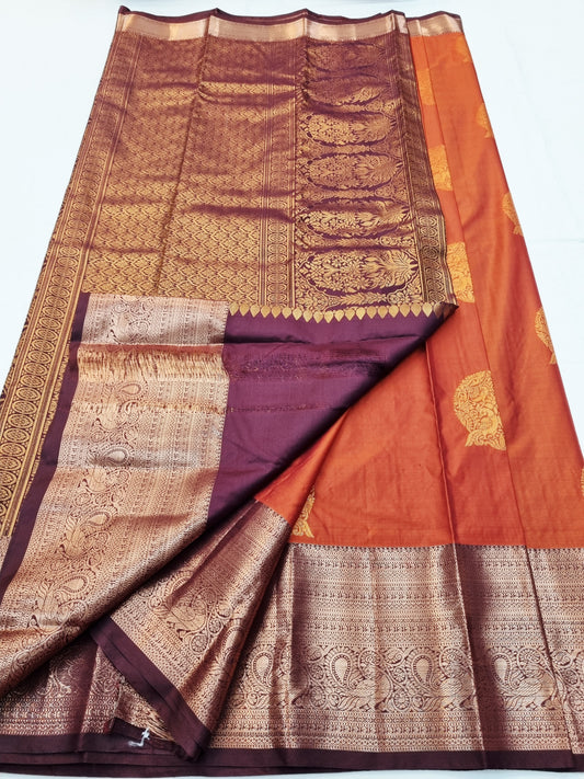 Trending  Rust Orange Silk Sarees 190
