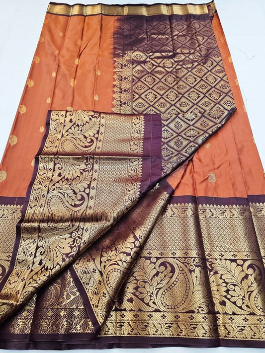 Kanchipuram Blended Semi Gadwal Silk Sarees 320