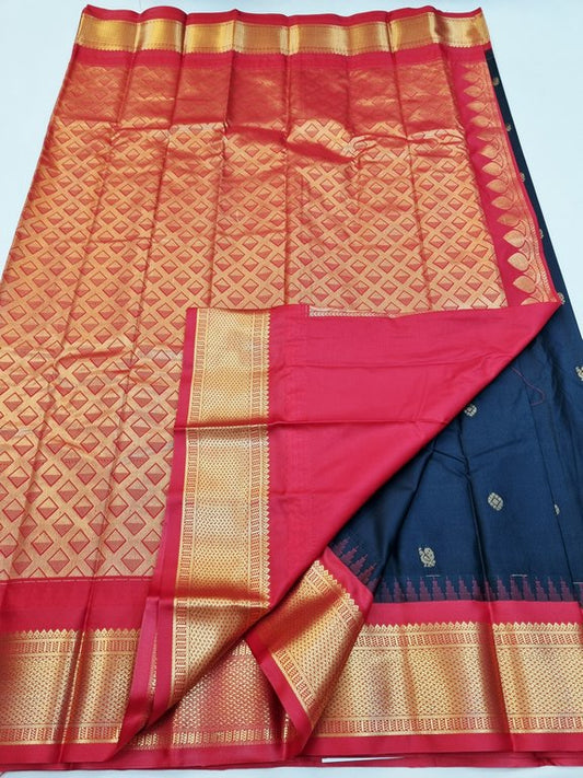 Kanchipuram Blended Semi Gadwal Silk Sarees 341