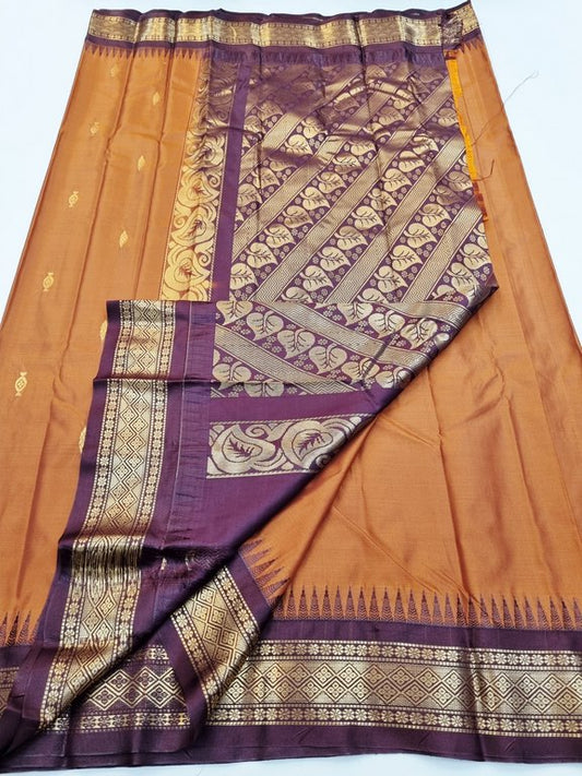 Kanchipuram Blended Semi Gadwal Silk Sarees 342