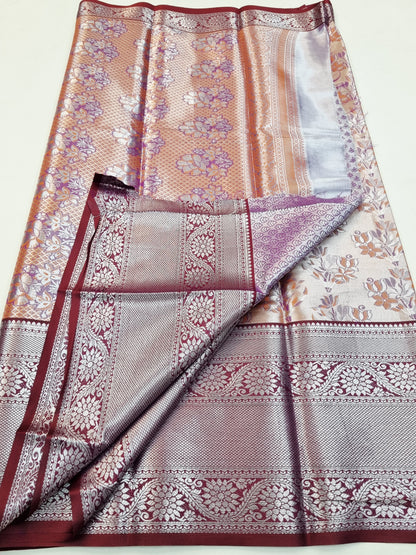 Kanchipuram Blended Fancy Tissue Silk Saree 459 – Kanchipuram Lakshaya Silks