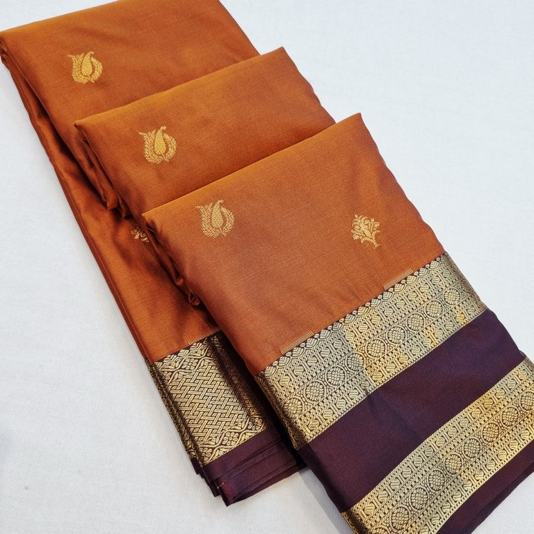 Trending  Rust orange Silk Sarees 240