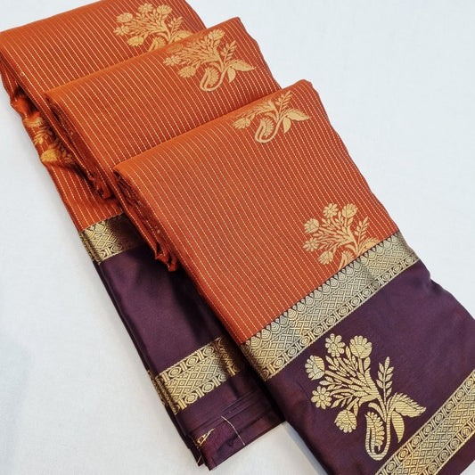 Trending  Rust orange Silk Sarees 240