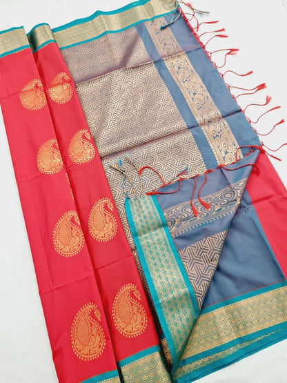Kanchi Blended Semi Soft Silk Saree 709 – Kanchipuram Lakshaya Silks