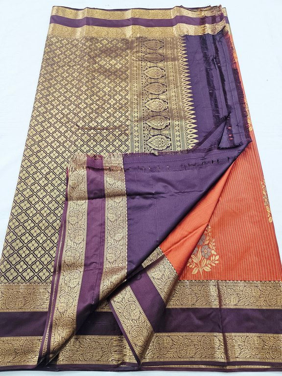 Trendy Rust Orange Vaira Oosi Silk Sarees 170