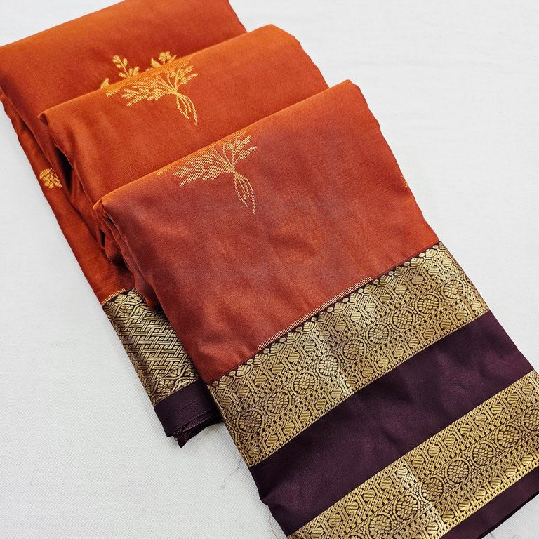 Trending Rust Orange Silk Sarees 245