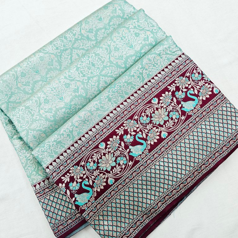 Kanchipuram Blended Korvai Tissue Silk Sarees 001
