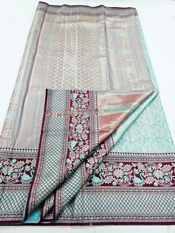 Kanchipuram Blended Korvai Tissue Silk Sarees 001
