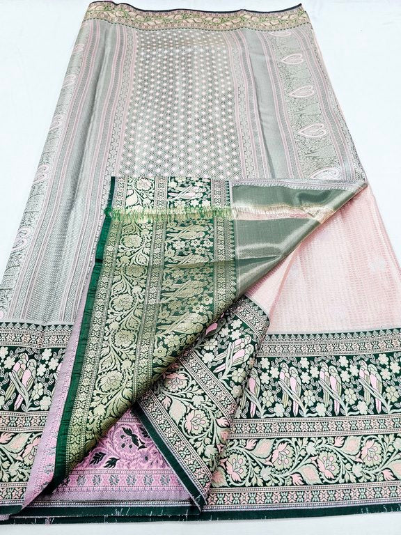 Kanchipuram Blended Korvai Tissue Silk Sarees 004