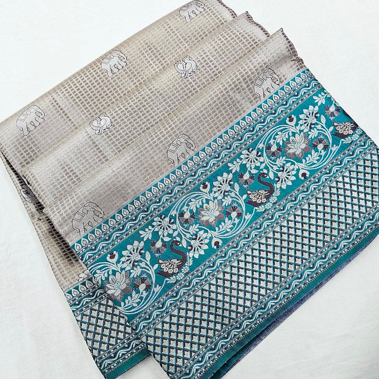Kanchipuram Blended Korvai Tissue Silk Sarees 008