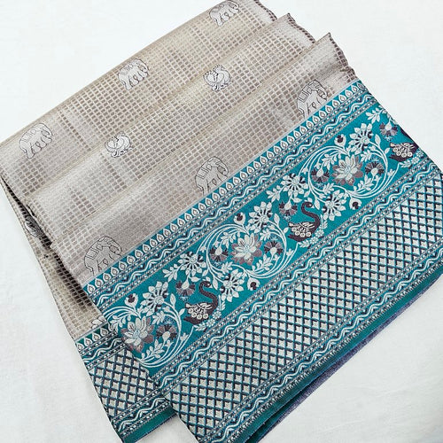 Kanchipuram Blended Korvai Tissue Silk Sarees 008 – Kanchipuram Lakshaya Silks