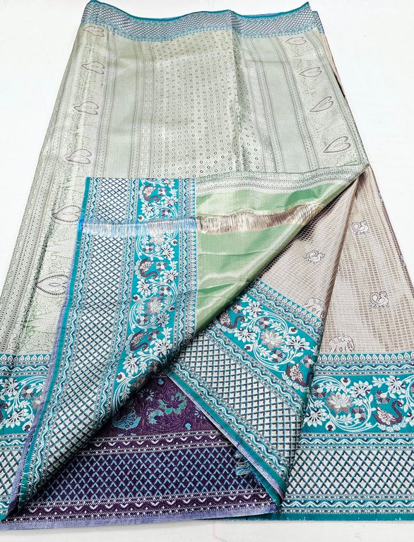 Kanchipuram Blended Korvai Tissue Silk Sarees 008
