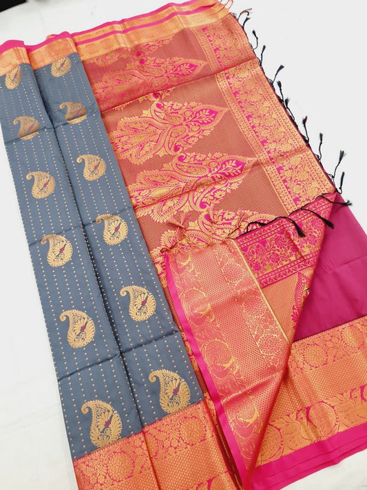 Kanchipuram Blended Korvai Soft Silk Sarees 346