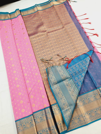 Kanchipuram Blended Korvai Soft Silk Sarees 358 – Kanchipuram Lakshaya Silks