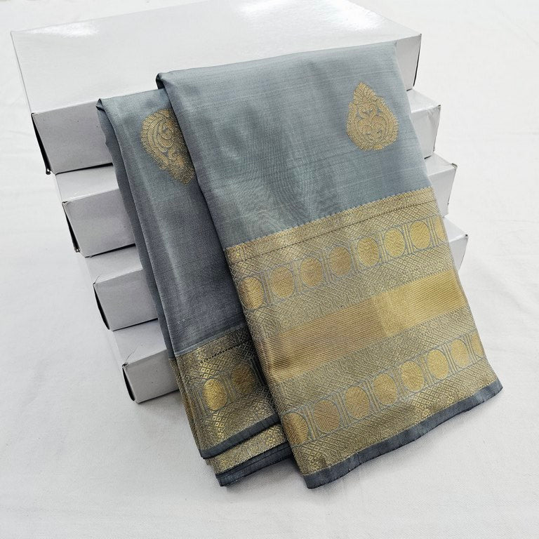 Kanchipuram Blended Fancy Self Butta Silk Sarees 1249