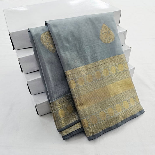 Kanchipuram Blended Fancy Self Butta Silk Sarees 1249
