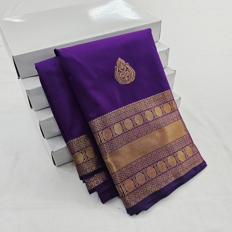 Kanchipuram Blended Fancy Self Butta Silk Sarees 1250
