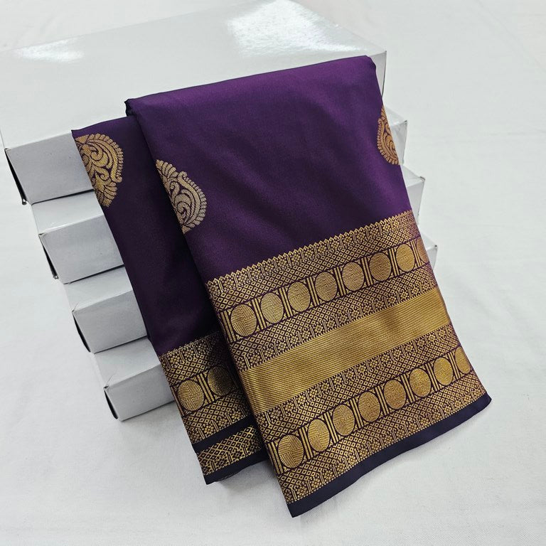 Kanchipuram Blended Fancy Self Butta Silk Sarees 1251