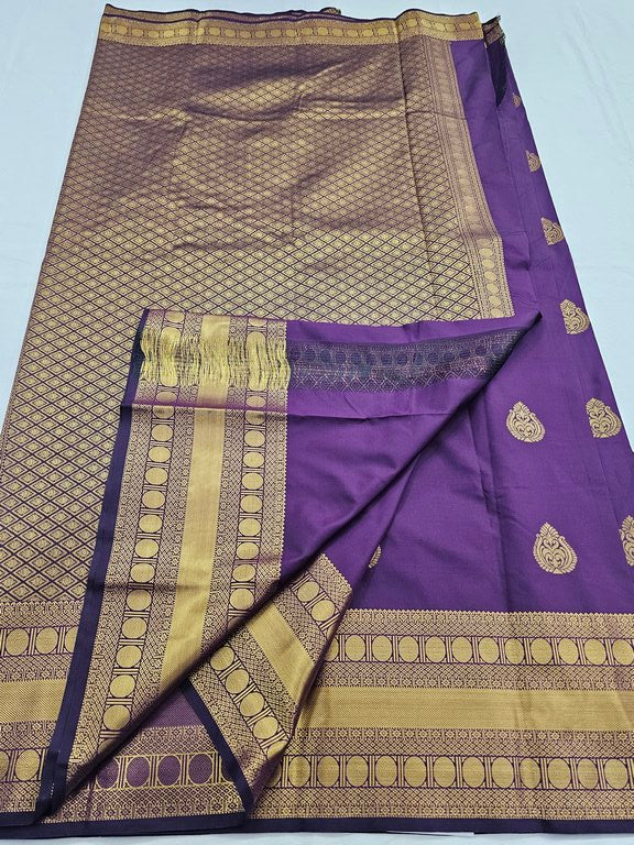 Kanchipuram Blended Fancy Self Butta Silk Sarees 1251