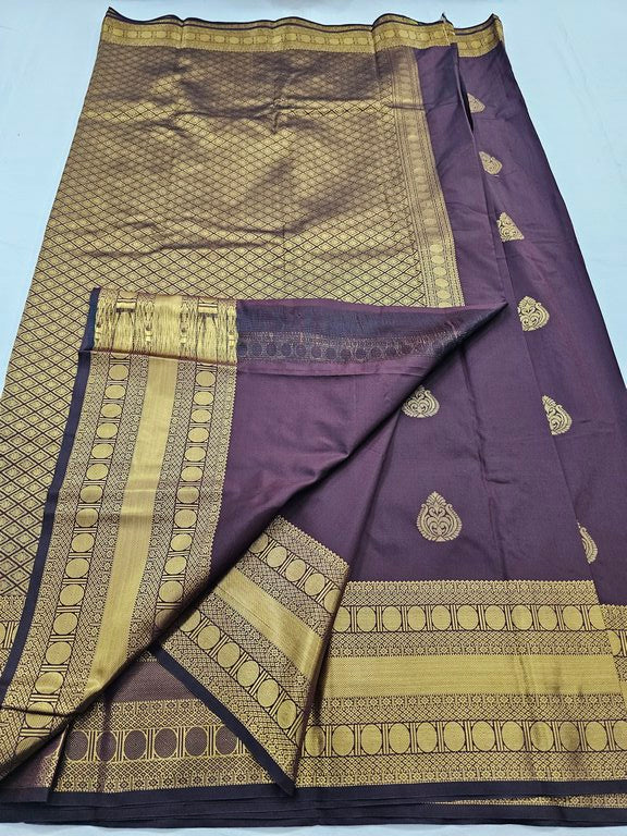 Kanchipuram Blended Fancy Self Butta Silk Sarees 1255