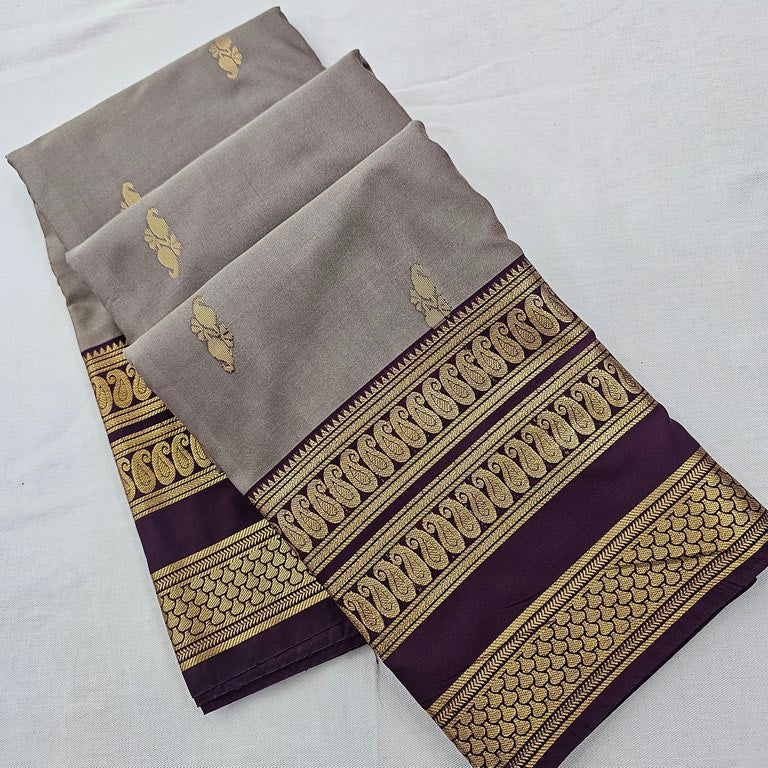 Kanchipuram Blended Vintage Border Silk Sarees 1259