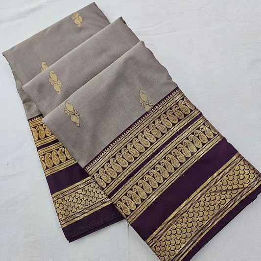 Kanchipuram Blended Vintage Border Silk Sarees 1259