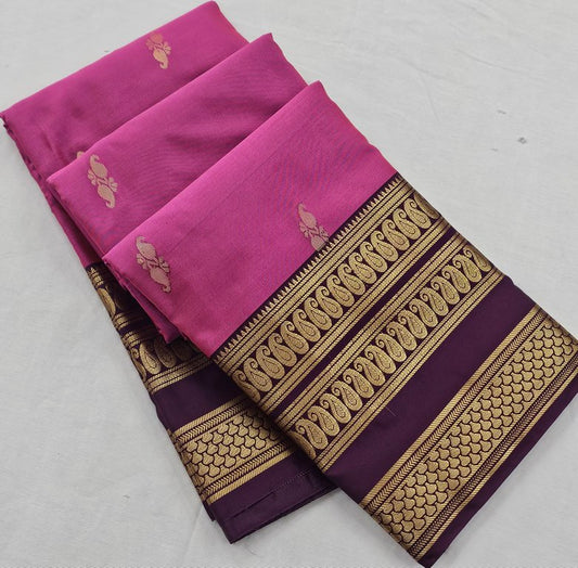 Kanchipuram Blended Vintage Border Silk Sarees 1260