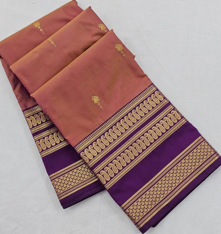 Kanchipuram Blended Vintage Border Silk Sarees 1261