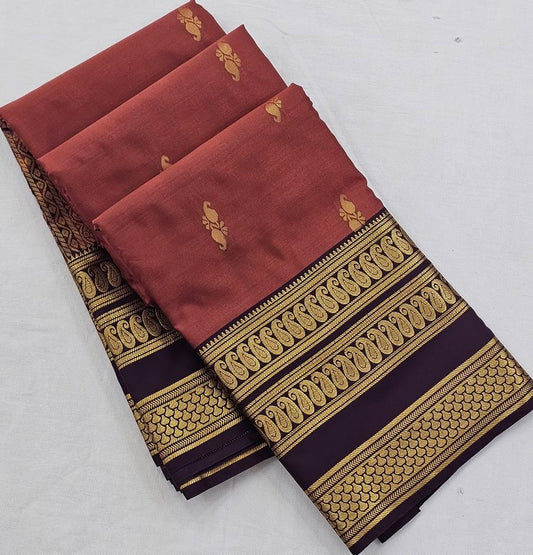 Kanchipuram Blended Vintage Border Silk Sarees 1262