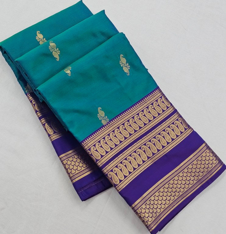 Kanchipuram Blended Vintage Border Silk Sarees 1263