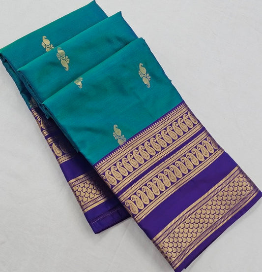Kanchipuram Blended Vintage Border Silk Sarees 1263