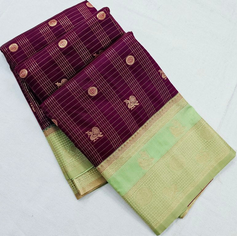 Kanchipuram Blended Korvai Silk Sarees 1211