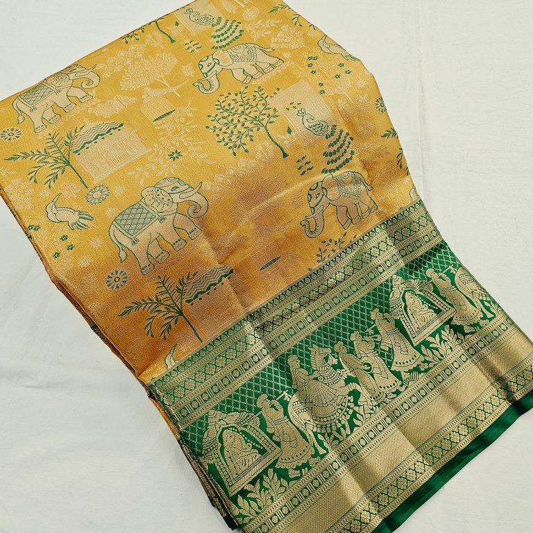 Kanchipuram Blended Tissue Bridal Silk Sarees 278