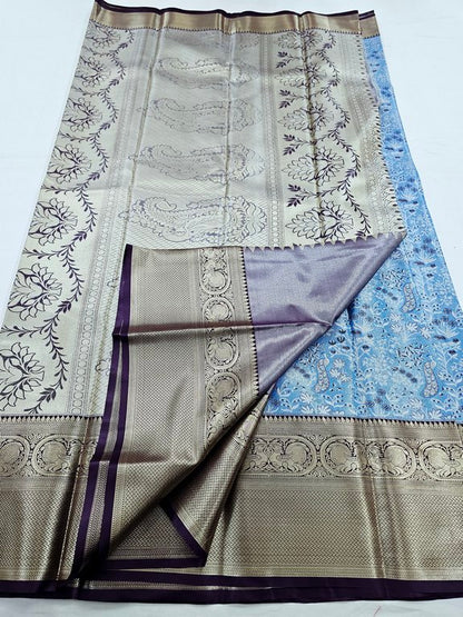 Kanchipuram Blended Floral Tissue Bridal Silk Sarees 009 – Kanchipuram Lakshaya Silks